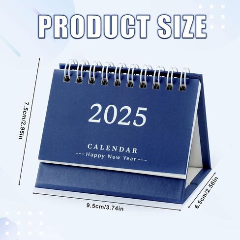2024-2025 Mini Desk Calendar, 3.74x2.95 Inch Mini Standing Calendar Running From July 2024 to December 2025 Standing Flip Desktop Calendar Tiny Desk Calendar for Home School Office (blue) in Saudi Arabia