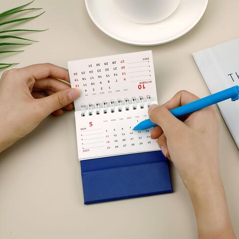 2024-2025 Mini Desk Calendar, 3.74x2.95 Inch Mini Standing Calendar Running From July 2024 to December 2025 Standing Flip Desktop Calendar Tiny Desk Calendar for Home School Office (blue) in Saudi Arabia