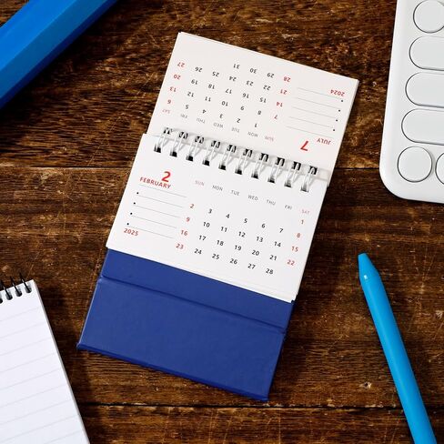 2024-2025 Mini Desk Calendar, 3.74x2.95 Inch Mini Standing Calendar Running From July 2024 to December 2025 Standing Flip Desktop Calendar Tiny Desk Calendar for Home School Office (blue) in Saudi Arabia