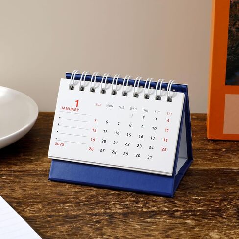 2024-2025 Mini Desk Calendar, 3.74x2.95 Inch Mini Standing Calendar Running From July 2024 to December 2025 Standing Flip Desktop Calendar Tiny Desk Calendar for Home School Office (blue) in Saudi Arabia