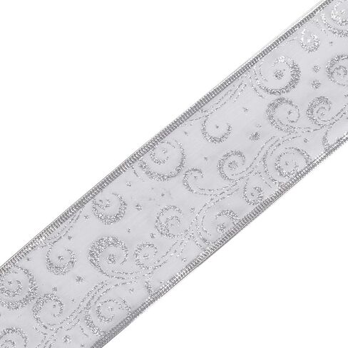 WRAPAHOLIC Christmas Wired Ribbon - 2.5 Inch x 25 Yard Each Roll - Red and White Stripe Ribbon - Red Wired Edge in Saudi Arabia