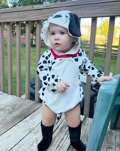 HINTINA Infant Baby Girl Animal Romper Hooded Bodysuit With Socks Halloween Christmas Outfits Fall Winter Clothes Set in Kuwait