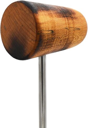 Wood Bass Drum Beater - Natural with Black Stripes in Saudi Arabia