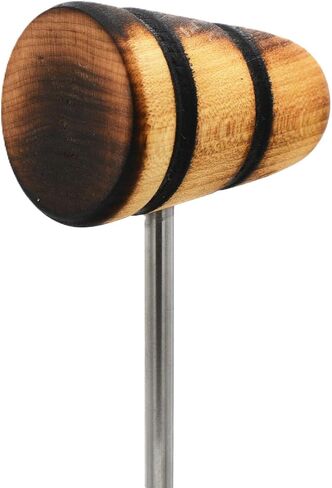 Wood Bass Drum Beater - Natural with Black Stripes in Saudi Arabia