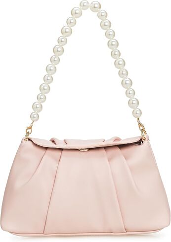 PU Clutch Handbag for Women Evening Bag Formal Dressy Purse with Pearl Strap in Saudi Arabia