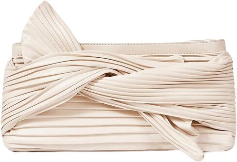 Verdusa Women's Bow Evening Bag Knot Pleated Clutch Purses Leather Handbags in Saudi Arabia