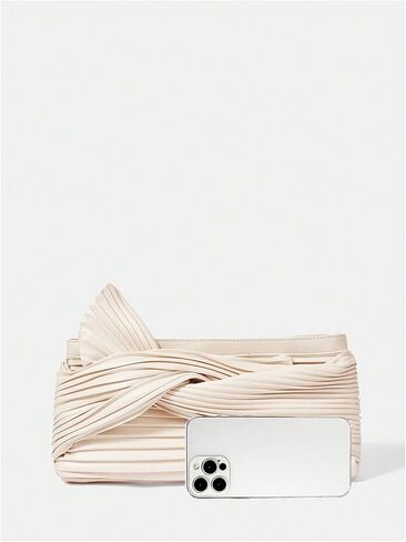 Verdusa Women's Bow Evening Bag Knot Pleated Clutch Purses Leather Handbags in Saudi Arabia