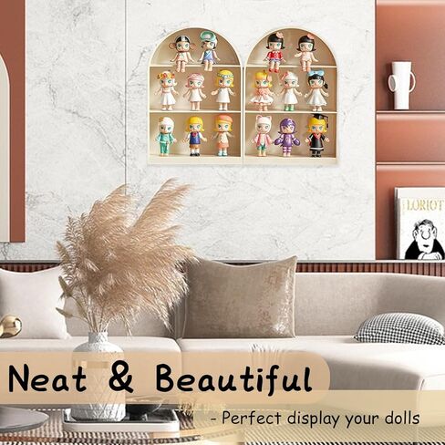 علبة عرض CYEAH مكونة من قطعتين للأشكال، صندوق تخزين الدمى المثبت على الحائط مع ملصق على الوجهين، عرض شخصيات من 3 طبقات لمقتنيات ليغو شخصيات الأكشن بوب مارت in Kuwait