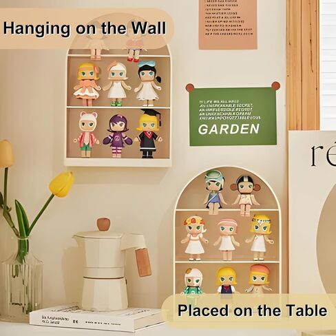 علبة عرض CYEAH مكونة من قطعتين للأشكال، صندوق تخزين الدمى المثبت على الحائط مع ملصق على الوجهين، عرض شخصيات من 3 طبقات لمقتنيات ليغو شخصيات الأكشن بوب مارت in Kuwait