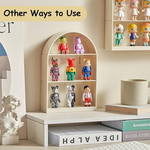 علبة عرض CYEAH مكونة من قطعتين للأشكال، صندوق تخزين الدمى المثبت على الحائط مع ملصق على الوجهين، عرض شخصيات من 3 طبقات لمقتنيات ليغو شخصيات الأكشن بوب مارت in Kuwait