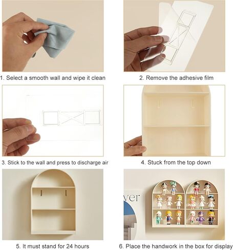 علبة عرض CYEAH مكونة من قطعتين للأشكال، صندوق تخزين الدمى المثبت على الحائط مع ملصق على الوجهين، عرض شخصيات من 3 طبقات لمقتنيات ليغو شخصيات الأكشن بوب مارت in Kuwait