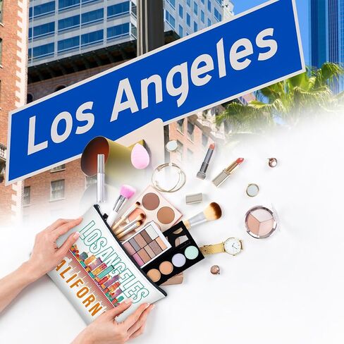 16 Pcs City Cosmetic Bag New York Souvenir Gifts Makeup Bag Italy Los Angeles Travel Vacation Zipper Pouch Purse for Women Birthday Christmas Trip Gifts Party Favors(New York) in Saudi Arabia