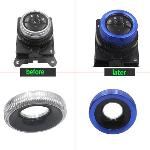 for Ford Mustang for Mach-E (2021-2024) Aluminum Volume Control Knob Cover Shift Switch Knob(Blue，2pcs) in Saudi Arabia
