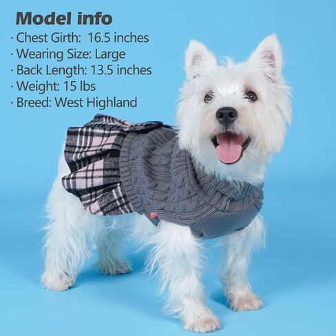 KYEESE Dog Sweater Dress for Medium Large Dogs Turtleneck Thick Knit in Kuwait