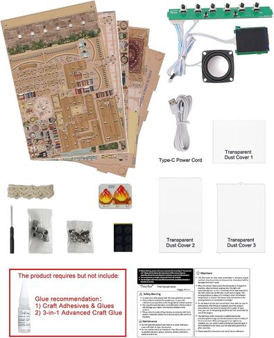 Tonecheer DIY Miniature House Kit, Wooden Dollhouse Kit with Music and White Noise,Tiny Diorama House Building Set with Electronic Screen Kit Creative Idea Gifts for Aduls (The Christmas Cottage) in Saudi Arabia