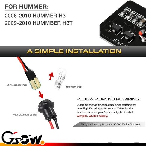 2 قطعة H3/H3T ضوء علامة جانبية LED كهرمان، عدسة مدخنة تناسب هامر H3 2006-2010 / H3T 2009-2010 مؤشر إشارة الانعطاف LED، مصابيح جانبية للحاجز الأيسر/الأيمن in Saudi Arabia