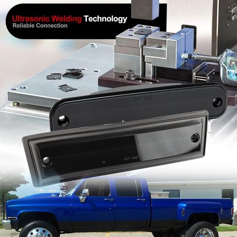 NSLUMO أضواء علامة جانبية LED لـ 1981-1991 Chevy C/K C30 K30 GMC C3500 K3500 شاحنات مزدوجة مصابيح إزالة جانبية حمراء أمامية وخلفية 6 قطع عدسات مدخنة OEM مجموعة إضاءة جانبية للصدمات in Saudi Arabia