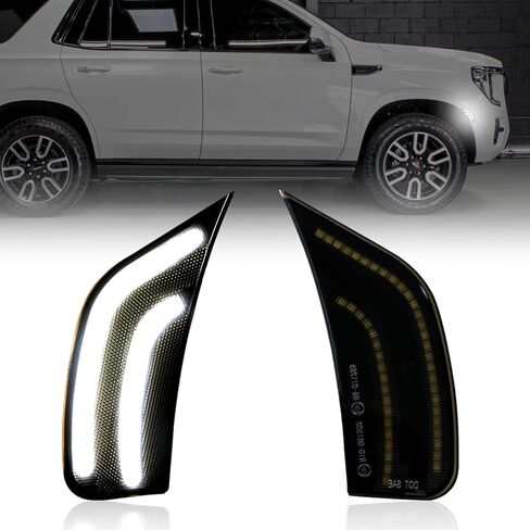 مصابيح علامة جانبية متوافقة مع Yukon/Yukon Denali/Yukon XL/Tahoe/Escalade/Suburban/Escalade ESV 2021 2022 2023 2024 عدسة بيضاء مدخنة in Kuwait