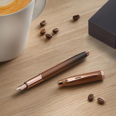 Sheaffer Gift 100 9374 Fountain Pen | Coffee Edition Matt Brown with Regal Brown PVD Trim | Fine Nib | Premium Coffee Brown Pen | Premium Fountain Pen in Saudi Arabia
