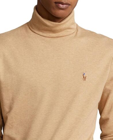 POLO RALPH LAUREN Mens Classic Fit Soft-Touch Turtleneck Longsleeve T-Shirt (XXL, CamelHtr) in Saudi Arabia