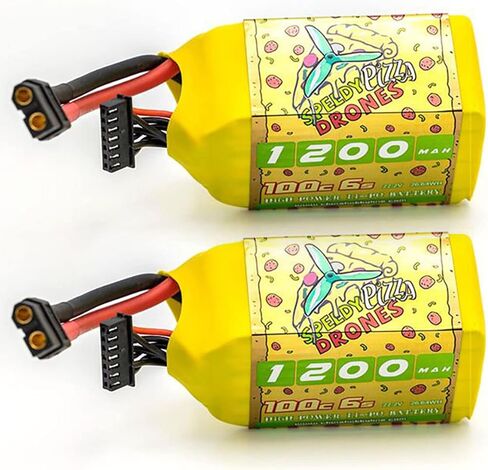 CNHL 1200mAh 6S Lipo Battery 22.2V 100C Burst 200C with XT60 Plug for FPV Racing,RC Quadcopter Helicopter Airplane (2 Packs) in Kuwait