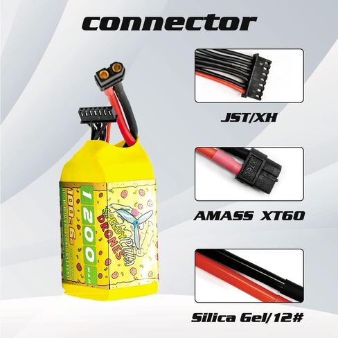 CNHL 1200mAh 6S Lipo Battery 22.2V 100C Burst 200C with XT60 Plug for FPV Racing,RC Quadcopter Helicopter Airplane (2 Packs) in Kuwait