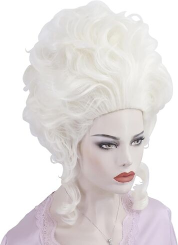 Women Short Vintage Queen Wig Curly Wig Halloween Party Costume Wig (Blonde) in Kuwait