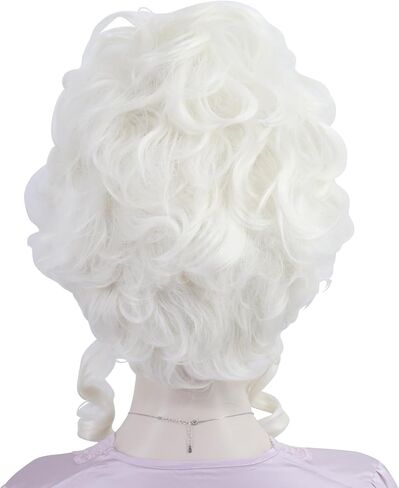 Women Short Vintage Queen Wig Curly Wig Halloween Party Costume Wig (Blonde) in Kuwait