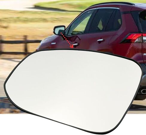 Left Driver Side Mirror Glass Heated Without Auto Dimming Compatible with for Toyota Rav4 2019-2024 Left Side View Mirror Replacement Glass With Backing (Left Driver Side Mirror Glass Heated) in Saudi Arabia