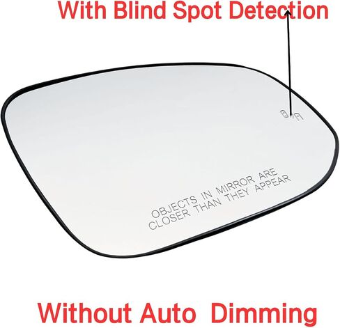 Left Driver Side Mirror Glass Heated Without Auto Dimming Compatible with for Toyota Rav4 2019-2024 Left Side View Mirror Replacement Glass With Backing (Left Driver Side Mirror Glass Heated) in Saudi Arabia