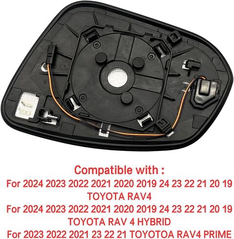 Left Driver Side Mirror Glass Heated Without Auto Dimming Compatible with for Toyota Rav4 2019-2024 Left Side View Mirror Replacement Glass With Backing (Left Driver Side Mirror Glass Heated) in Saudi Arabia