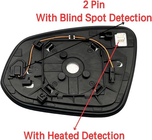 Left Driver Side Mirror Glass Heated Without Auto Dimming Compatible with for Toyota Rav4 2019-2024 Left Side View Mirror Replacement Glass With Backing (Left Driver Side Mirror Glass Heated) in Saudi Arabia