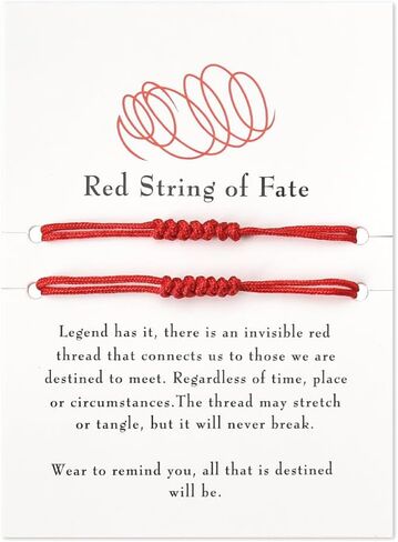 أساور حبل متطابقة للأزواج، سوار بسلسلة حمراء، هدايا علاقة لمسافات طويلة لصديقها وصديقتها، هدايا عيد الميلاد للزوج من هدايا عيد ميلاد الزوجة لها ولها in Kuwait
