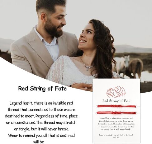 أساور حبل متطابقة للأزواج، سوار بسلسلة حمراء، هدايا علاقة لمسافات طويلة لصديقها وصديقتها، هدايا عيد الميلاد للزوج من هدايا عيد ميلاد الزوجة لها ولها in Kuwait