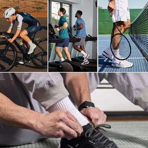 MAGIARTE Mens Athletic Cotton Quarter Crew Socks Moisture Wicking Odor Control Light Weight Sports Socks for men in Kuwait