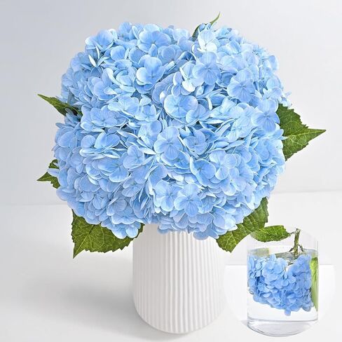 Artificial Hydrangea, 21 inch Natural Realistic Latex Flowers for Home Decor, Party Floral Arrangements, Wedding Bouquets and centerpieces (3pc) (Yellow) in Saudi Arabia
