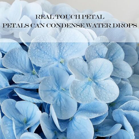 Artificial Hydrangea, 21 inch Natural Realistic Latex Flowers for Home Decor, Party Floral Arrangements, Wedding Bouquets and centerpieces (3pc) (Yellow) in Saudi Arabia