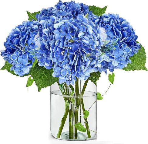 Artificial Hydrangea, 21 inch Natural Realistic Latex Flowers for Home Decor, Party Floral Arrangements, Wedding Bouquets and centerpieces (3pc) (Yellow) in Saudi Arabia