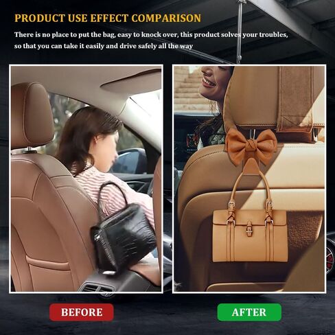 4PCS Car Hooks for Purses and Bags, Flower Car Headrest Hook, Car Purse Hook Hanger, Car Accessories Multipurpose Back Seat Hanger Storage Organize Universal for Most Cars (4PCS-White Flower) in Kuwait