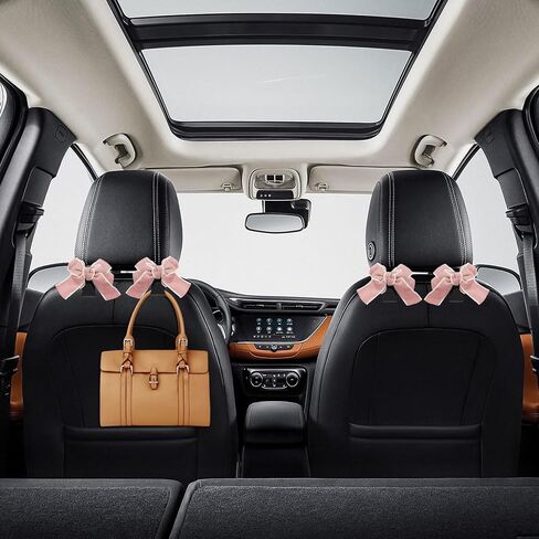 4PCS Car Hooks for Purses and Bags, Flower Car Headrest Hook, Car Purse Hook Hanger, Car Accessories Multipurpose Back Seat Hanger Storage Organize Universal for Most Cars (4PCS-White Flower) in Kuwait