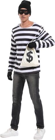 Adult Men's Robber Costume, Bank Robber Costume Thief Accessories for Halloween Costume in Kuwait