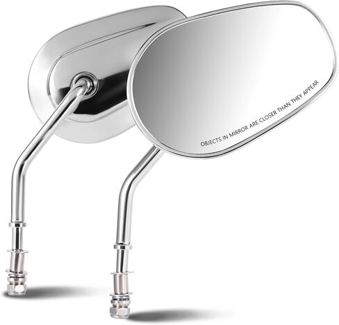 DNA MOTORING Pair of Motorcycle Side View Mirror, Chrome, Universal 5/16-10 (8MM) Bolt, Compatible with BMW Honda Suzuki Yamaha Kawasaki Most Motorcycle Cruiser Scooter, Oval Style, MP-MR-M002-CH in Saudi Arabia