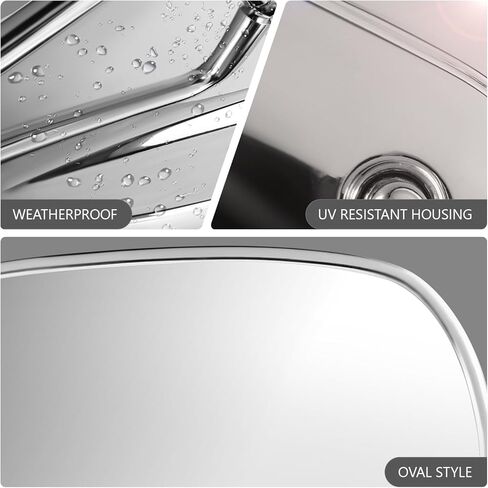 DNA MOTORING Pair of Motorcycle Side View Mirror, Chrome, Universal 5/16-10 (8MM) Bolt, Compatible with BMW Honda Suzuki Yamaha Kawasaki Most Motorcycle Cruiser Scooter, Oval Style, MP-MR-M002-CH in Saudi Arabia