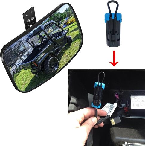 مرآة الرؤية الخلفية من Ranger، مرآة الرؤية الخلفية UTV، مرايا الرؤية الخلفية المحدبة المركزية المتوافقة مع 2017-2023 Polaris Ranger 500 570 900 XP 1000 XP. in Kuwait