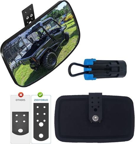 مرآة الرؤية الخلفية من Ranger، مرآة الرؤية الخلفية UTV، مرايا الرؤية الخلفية المحدبة المركزية المتوافقة مع 2017-2023 Polaris Ranger 500 570 900 XP 1000 XP. in Kuwait