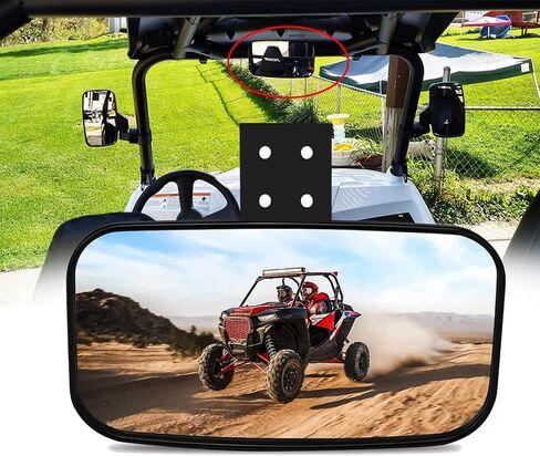 مرآة الرؤية الخلفية من Ranger، مرآة الرؤية الخلفية UTV، مرايا الرؤية الخلفية المحدبة المركزية المتوافقة مع 2017-2023 Polaris Ranger 500 570 900 XP 1000 XP. in Kuwait