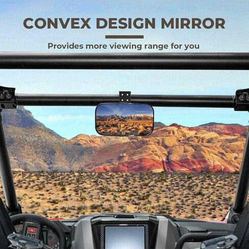 مرآة الرؤية الخلفية من Ranger، مرآة الرؤية الخلفية UTV، مرايا الرؤية الخلفية المحدبة المركزية المتوافقة مع 2017-2023 Polaris Ranger 500 570 900 XP 1000 XP. in Kuwait