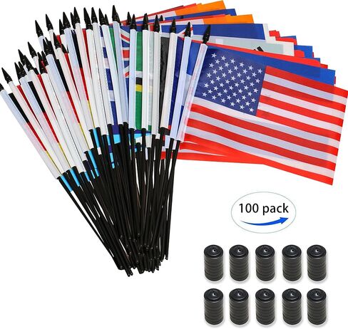 50 Countries Desk Flags,International Country Office Table Flag With Stand Base,World Countries On Every Continent Flag ,World Cup Sports Events International Festival,Solid Black Rod With 3 Hole in Saudi Arabia
