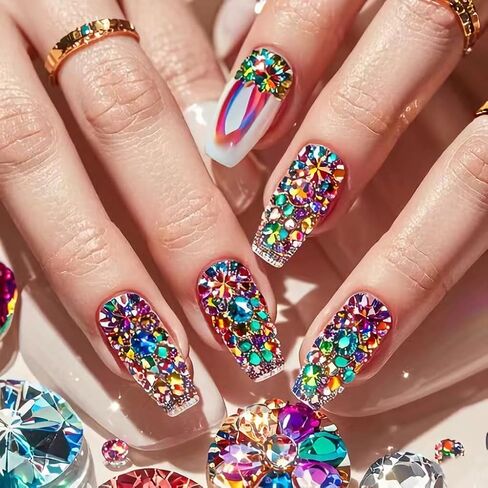 1000pcs AB Art Rhinestones for Crafts, Face Gems Jewels for DIY Costume Making Cosplay Clothes Nail Crafting Embellishments Gems Decorations (01 Crystal AB) in Kuwait