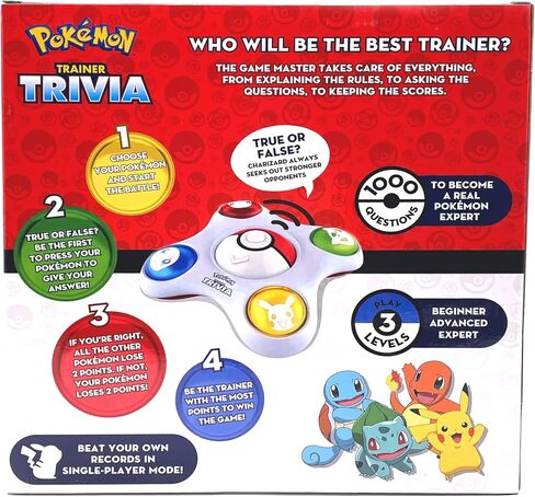 Pokemon Trainer Trivia Toy Featuring The Virtual Game Master 2 Modes Single & Multiplayer, Guessing Brain Game Pokemon Go Digital Travel Board Games in Saudi Arabia